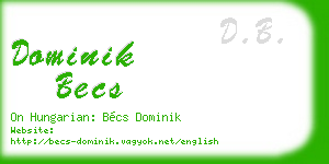 dominik becs business card