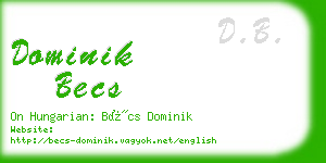 dominik becs business card